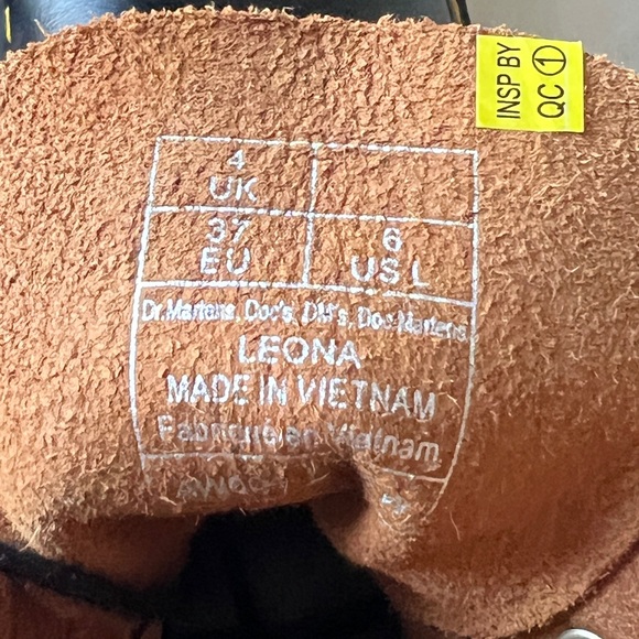 DR Marten's LEONA WOMEN'S VINTAGE SMOOTH LEATHER HEELED BOOTS Size 6 WM - Picture 14 of 15